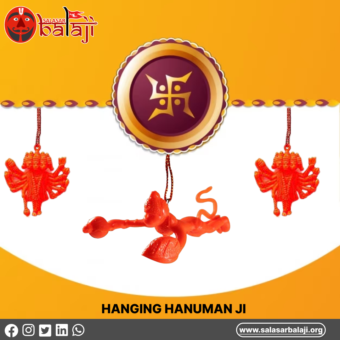 Orange Flying Lord Hanging Idol, CHanuman ,Autolane Hindu God Idol Flying Hanuman Jee Car Hanging Ornament